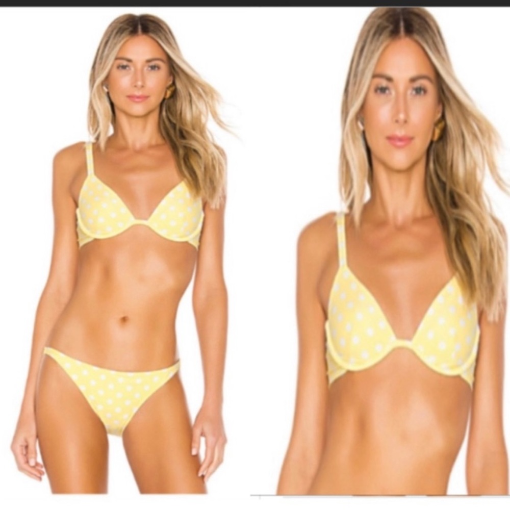 Yellow polka dot bikini size small